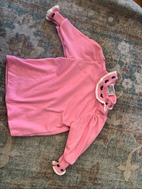 OshKosh B'gosh Pink Knit Collar Top with Navy Accents